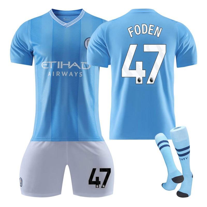 2324 Manchester City Home Football Uniform Harland Set Children's Adult Student Uniforms Men's Women's Jerseys Fans