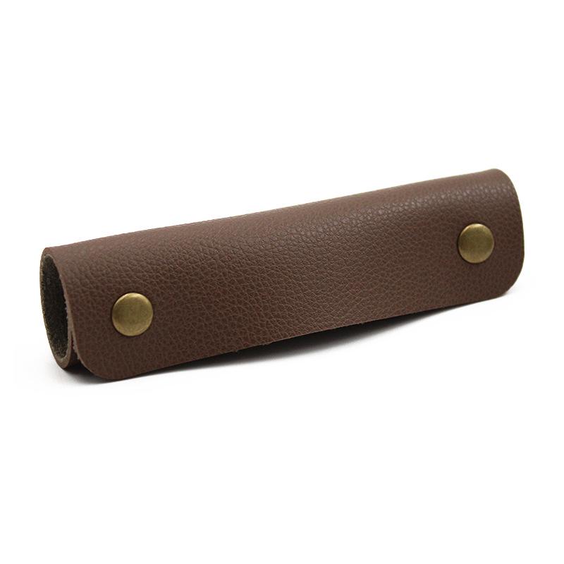 Available: Leather Anti-Fatigue, Anti-Slip Handle Cover for Luggage Handles - Removable with Two-Button Design