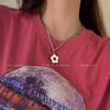 Minimalist Floral Pendant Necklace - Women's Hip-Hop Punk Style Clavicle Chain, Retro Hong Kong Personality Neck Chain