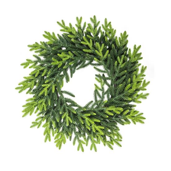 Christmas Pine And Cedar Wreath Winter Faux Greenery Wreath Holiday Fake Cedar Wreath for Indoor Outdoor Front Door Farmhouse Decoration