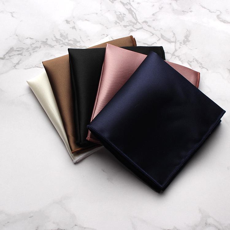 Men's British Style Solid Pocket Square & Lapel Flower for Formal Events