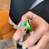 Cartoon Frogs Enamel Drop Rings Trendy Stackable Jewelry Minimalists Styles Sturdy Alloy for Youth