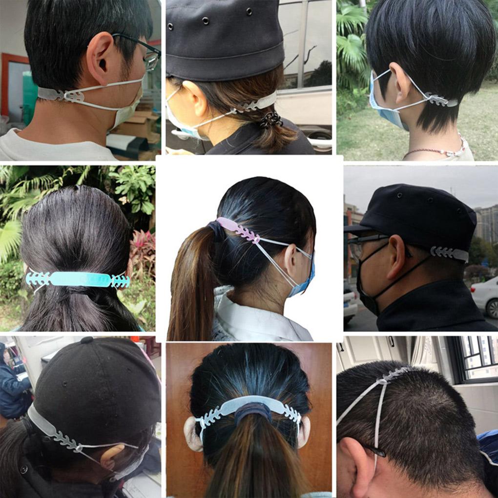 10pcs Face Mask Earband Extension Hook Adults Children Ear Ropes 4-gear Adjustable Buckle