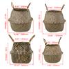 Retro Wicker Woven Seagrass Belly Baskets Planter Pot Foldable Straw Laundry Toys Sundries Organizer Baskets Home Boho Decor