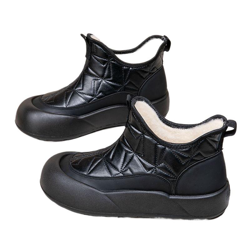 Winter Wool Thick-soled Heightening Snow Boots High-top Light Casual Women's Shoes Velvet Thickened Cold-proof Cotton Boots