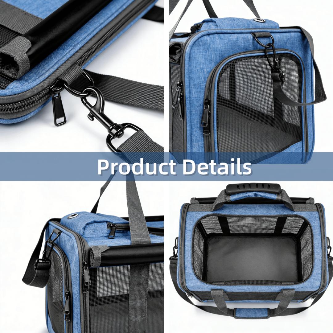 Airline approved soft edged medium cat and small dog pet box | Durable, breathable, foldable travel cage with privacy function United States