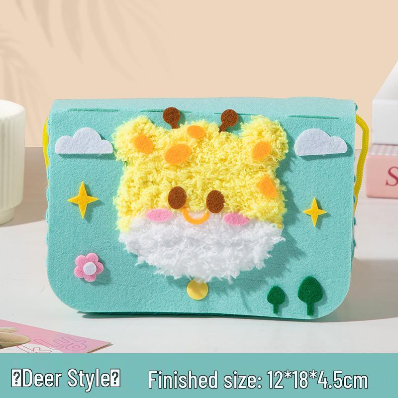 Cartoon Wool Embroidery Kit: Creative DIY Sewing for Kids Aged 3-6