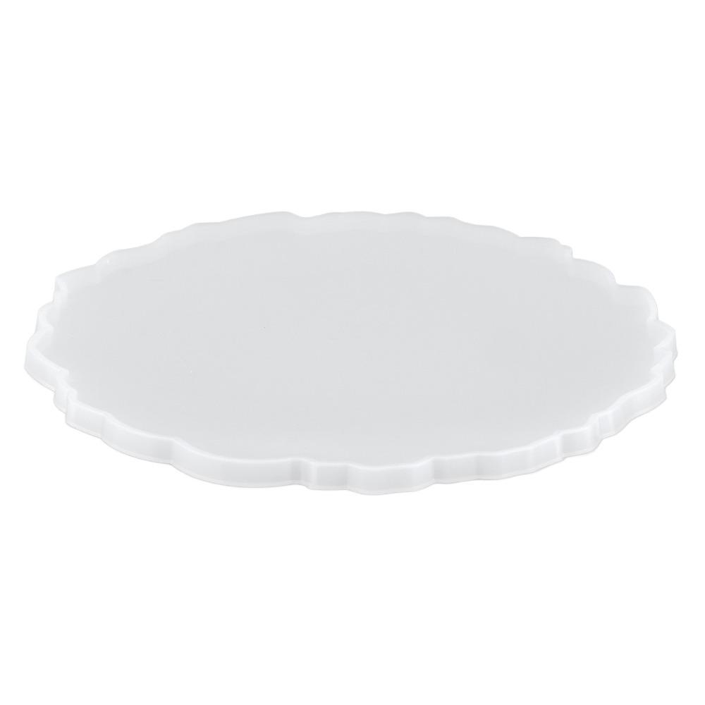 Small Round Washable Silicone Tray Mold Easy Clean Reusable Epoxy Resin Mold Irregular Shape DIY Tray Coaster Home Decoration