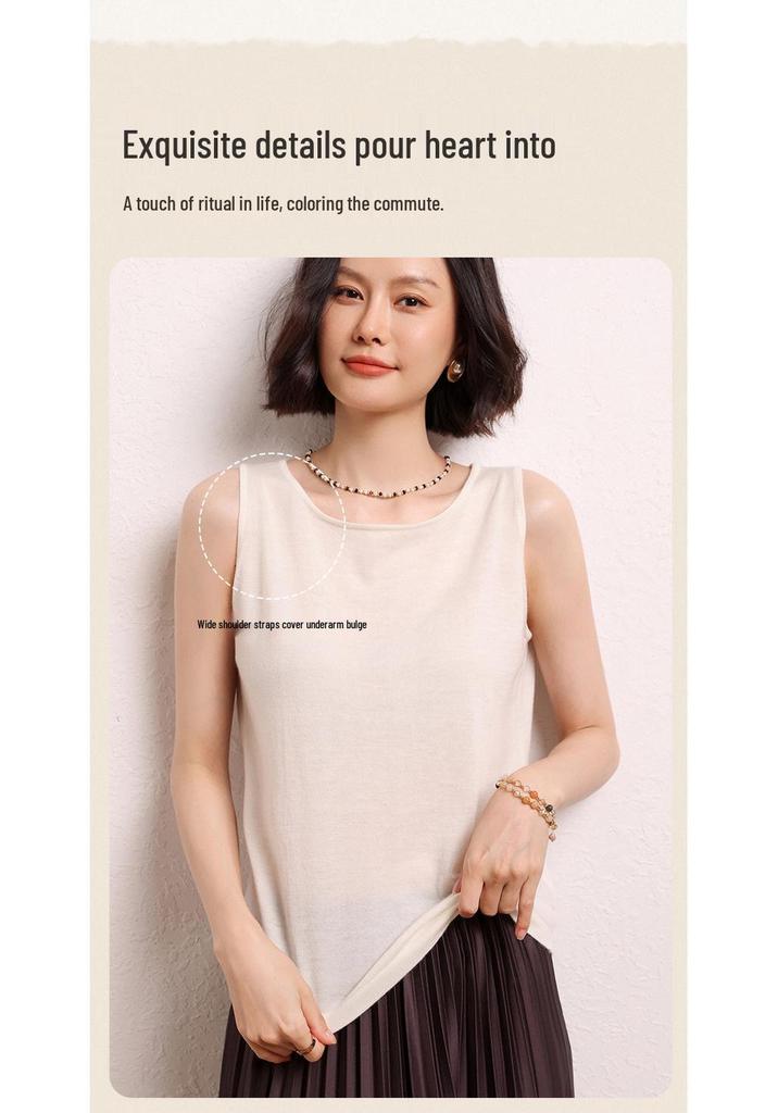 Women's 100% Pure Cashmere One-Shoulder Spaghetti Strap Vest – New Fine Gauge Knit for Autumn/Winter