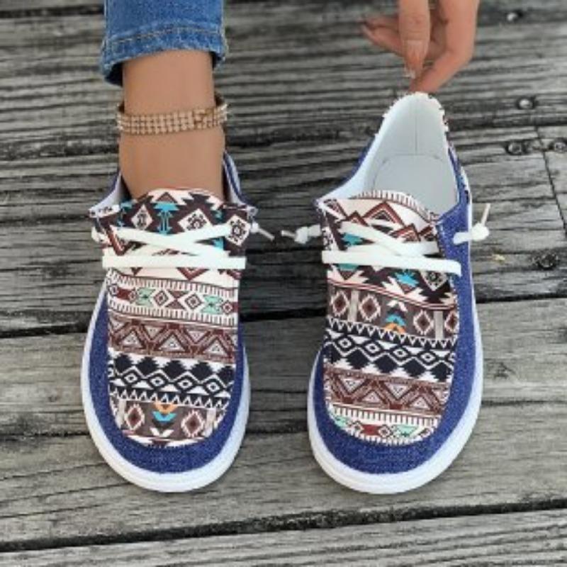 

Comemore 2024 Casual Plus Size Women s Ethnic Flat Shoes New Spring Breathable Soft Bottom Lazy Sneakers Sports Running Shoes 36 синій