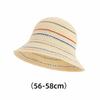 Color-Blocked Striped Knitted Hollow Fisherman Hat Vintage Style Bucket Sun Hat  Beach