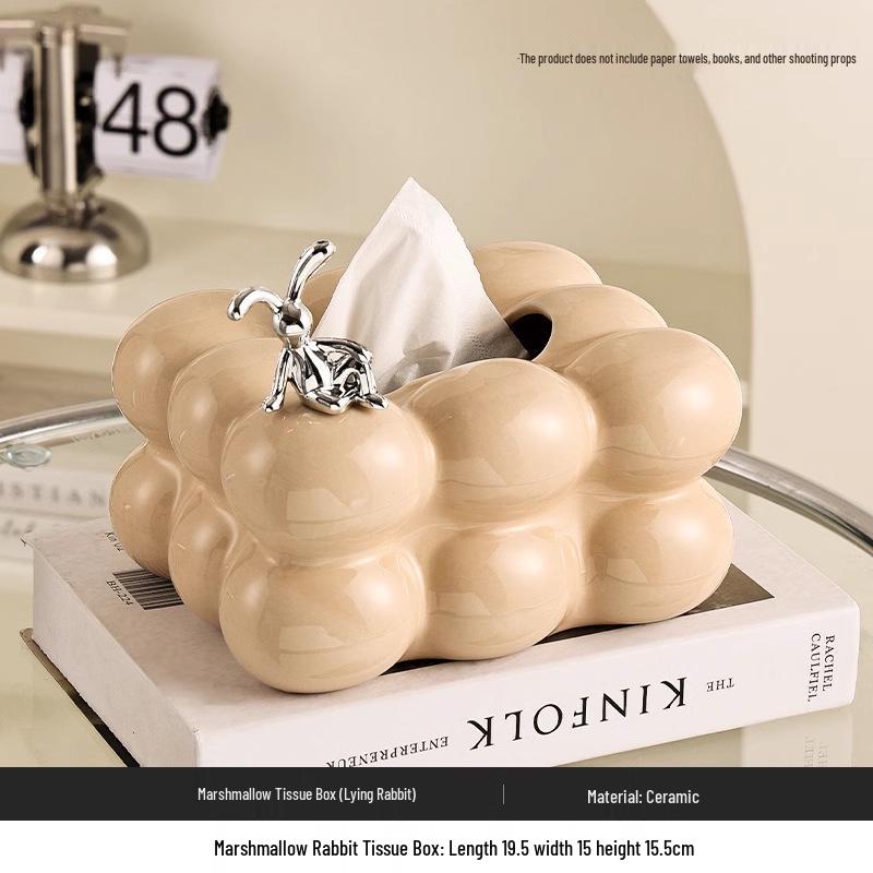 Minimalistická keramická krabička na kapesníky - Luxusní dávkovač papírových ubrousků do obývacího pokoje a domácí dekorace