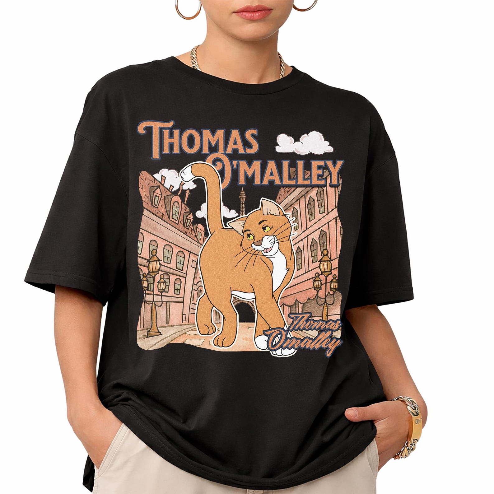 Thomas O Malley The Aristocats Disney Shirt, Retro Paris Alley Cat Tee, Cute Cat Lover Graphic, Disneyland Family Birthday Gift Shirt S