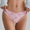 TERMEZY Damen Sexy Nahtloser Tanga Niedrige Taille Herzmuster Höschen Yoga Atmungsaktive Körpernahe Slips