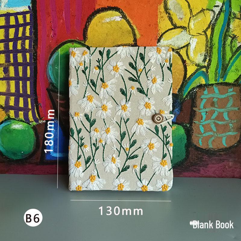 A6 Embroidery Cloth Notebook: Student Planner & Diary