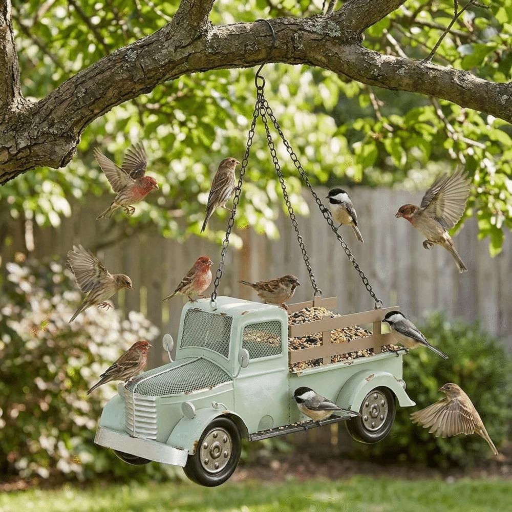 Large Capacity Feeding Bird Cart Open Type Bird Feeding Station Wild Bird Feeder Yard Decoration