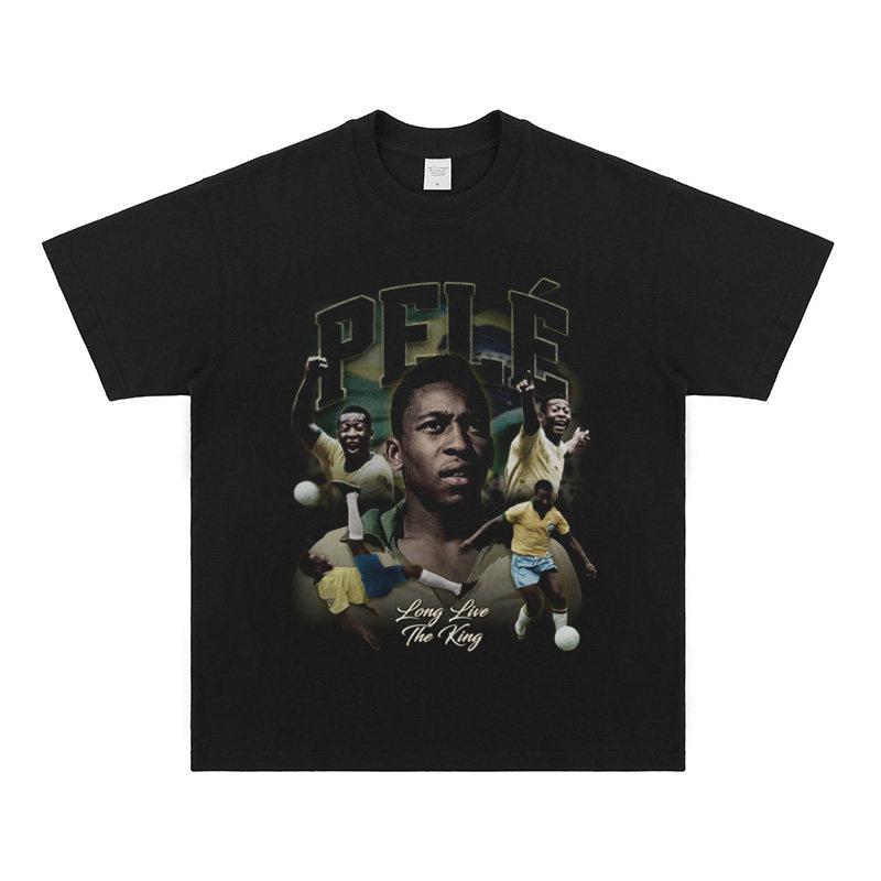 

Cotton Short Sleeves Highquality Fashionable Short Sleeves Football Star Pelé Printed Tshirt Childrens Fashion Gifts XL