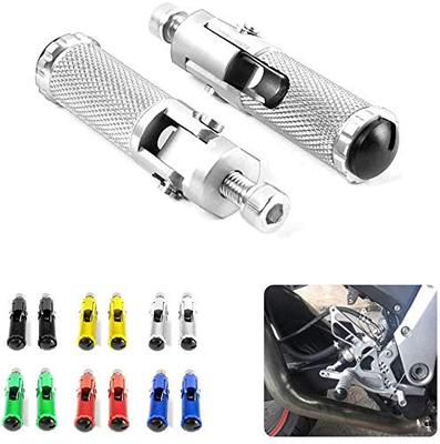 Szmsmy Μοτοσυκλέτα CNC Καθίσματα Ποδιών Καθίσματα Ποδιών Αναδιπλούμενα Πάταλα Ποδιών Πίσω Σετ Honda Kawasaki Ducati Suzuki Yamaha (Μαύρος) (Ασήμι)