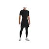 Under Armour Jednobarevné kompresní tričko s vysokým krkem a krátkým rukávem Pánské topy Černé 1372586-001