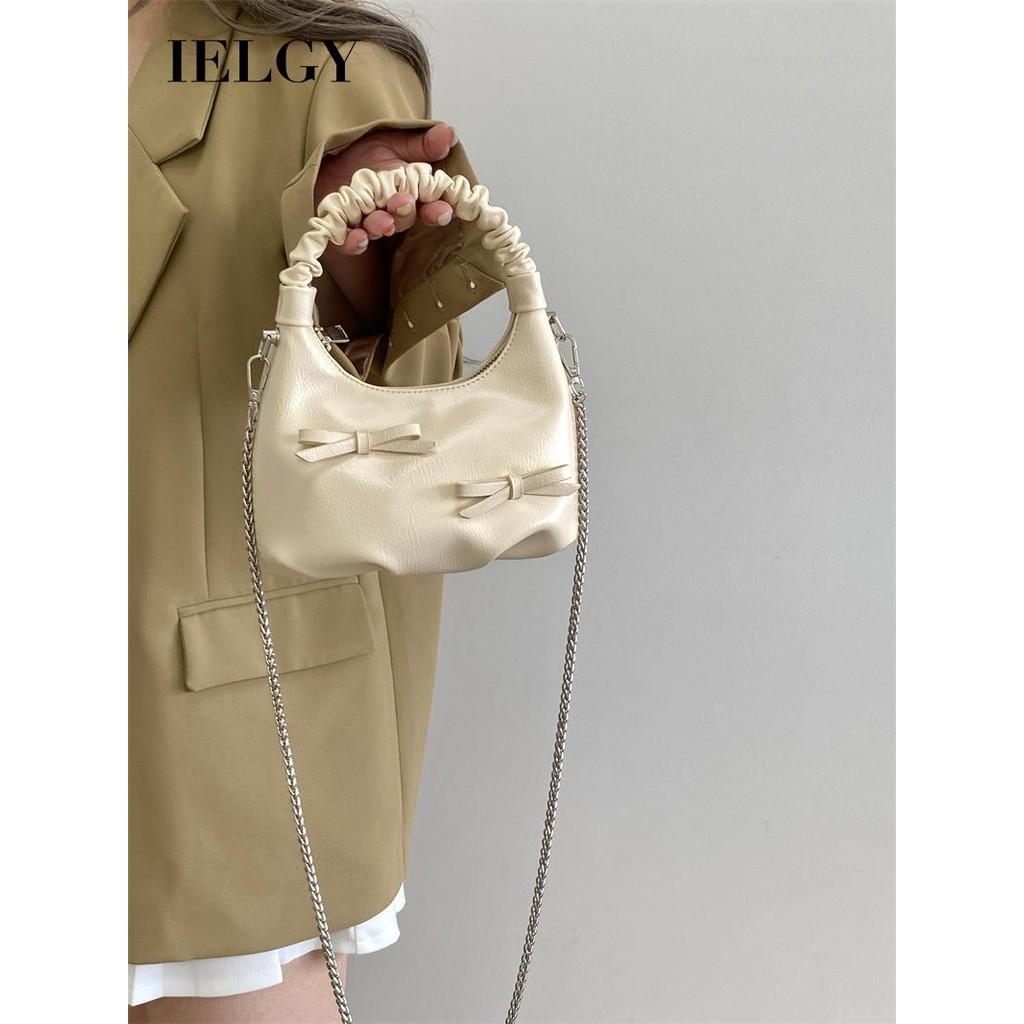 Ielgy Ballet Style Bowknot Portable Shoulder Messenger Bag