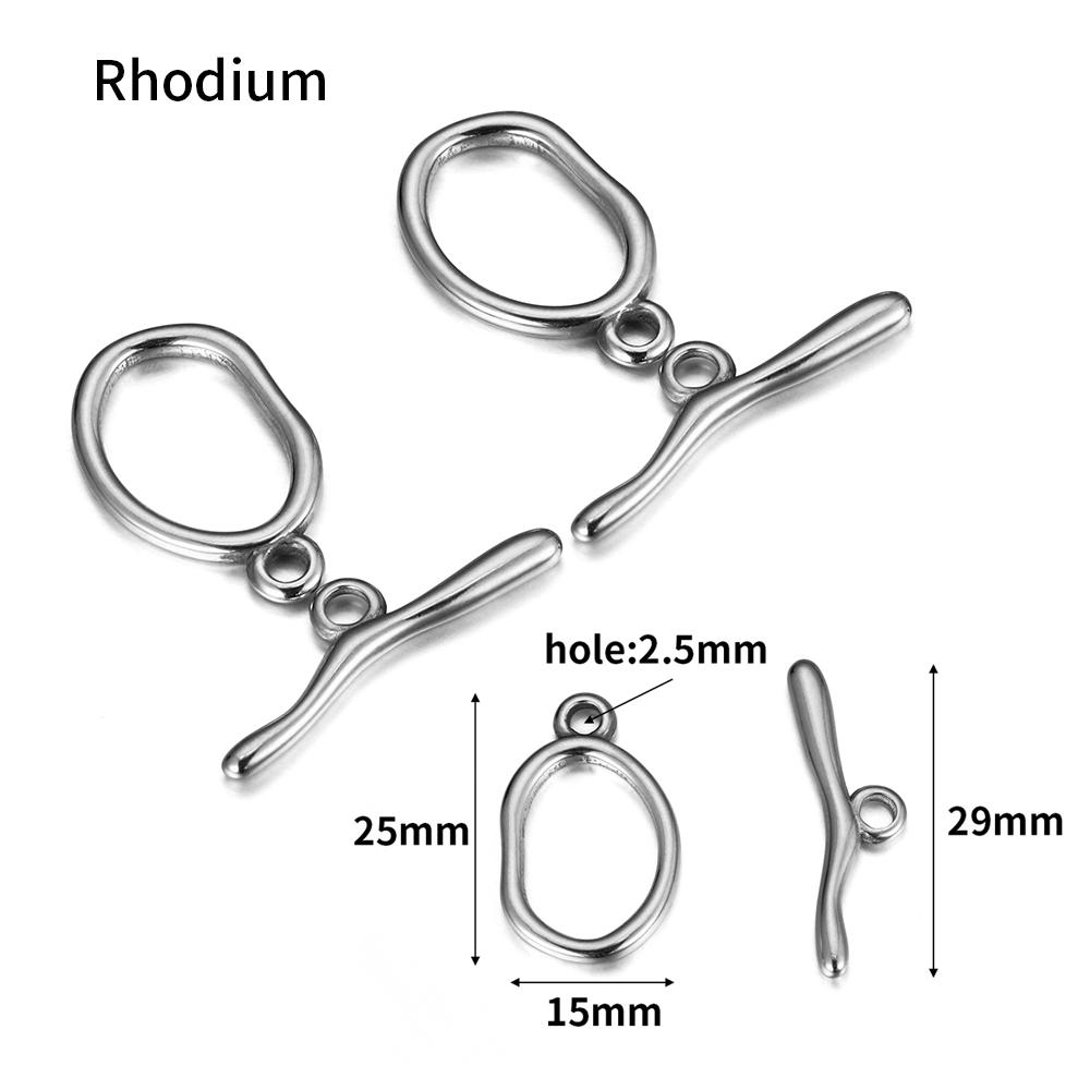 Wholesale No Fade 4sets Stainless Steel Curved OT Clasp Connector Toggle Clasp for Jewelry Making Necklace Bracelet Accessories