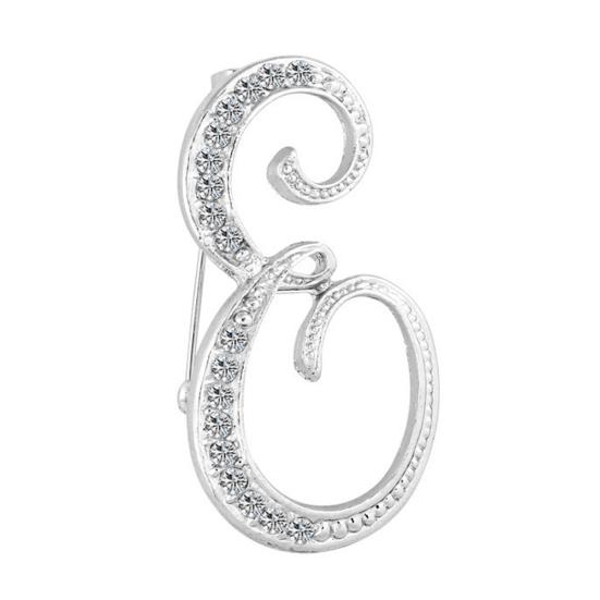 1 Pc Fashion Unisex Rhinestone English Letters Alphabet A-Z Brooch Pin Ornament