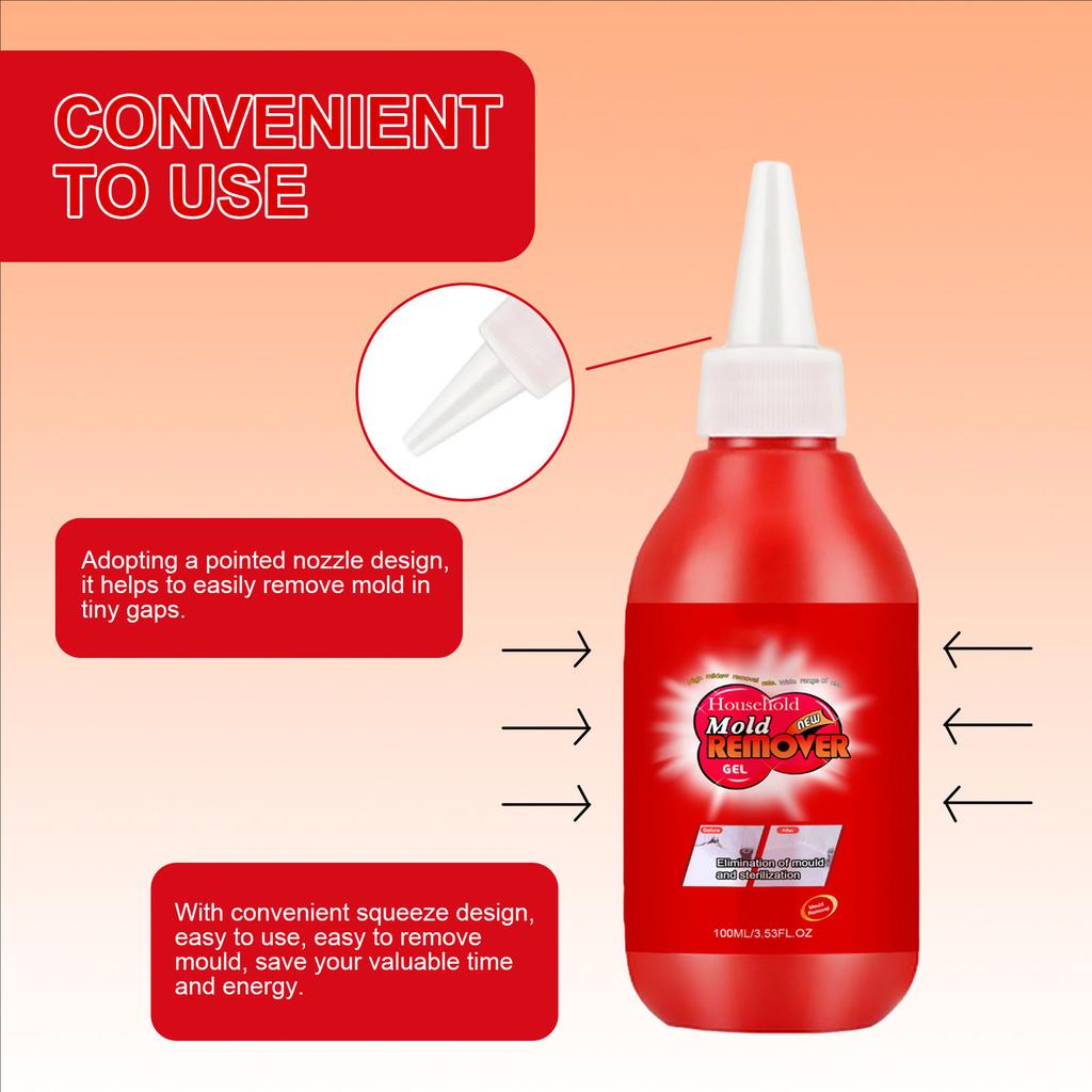 Easy To Use Mold Remover Mold Cleaner Gel Rapidly Eliminate Mold for Washing Machine Refrigerator Strip 1Bottle/2Bottle