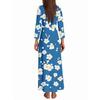 Women's Three-quarter Sleeves Fashionable Floral Print Loose Casual Comfortable Dress