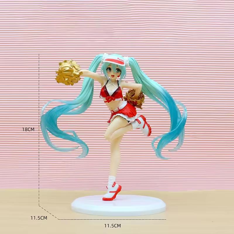 New 18cm Hatsune Miku Cheerleader PVC Figure Decoration Anime Model Collection Fashion Ornament