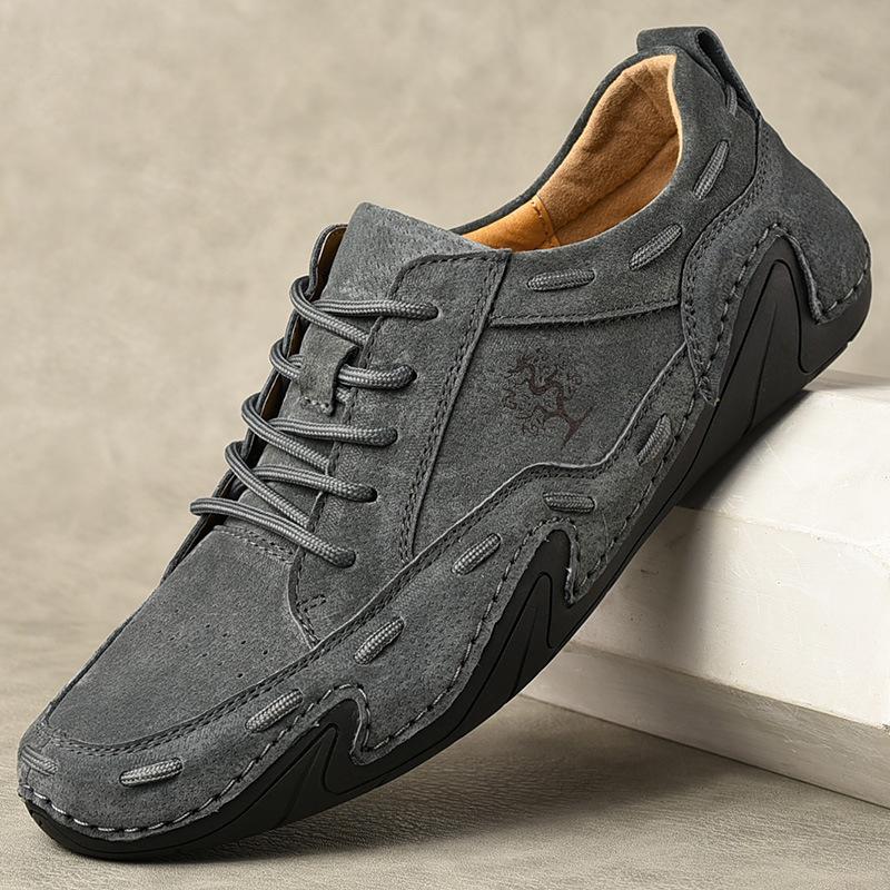 Plus Size Men's Casual Slip-On Moccasins - Fashionable Pigskin Driving Shoes