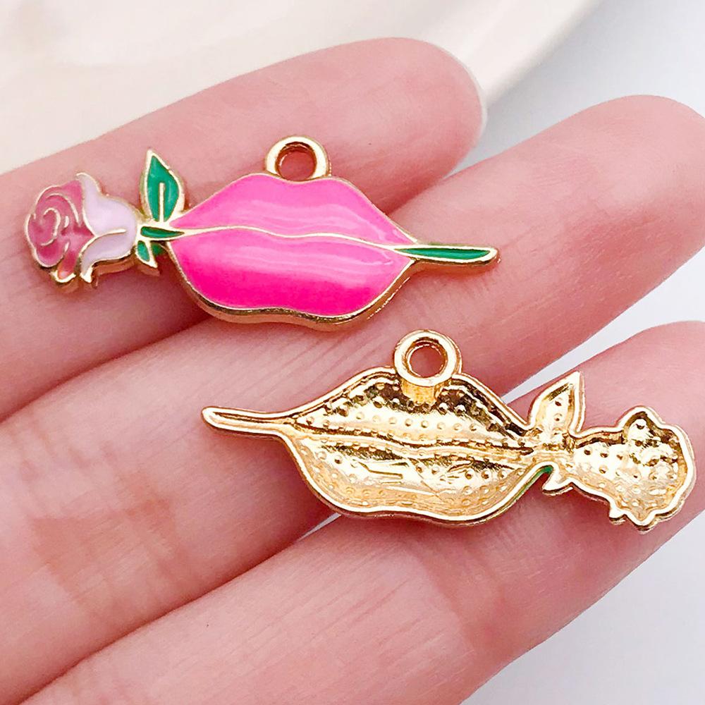 Red And Love Heart Peach Jewellery Accessories Diy Bracelet Keychain Necklace Pendant Alloy Oil Drop