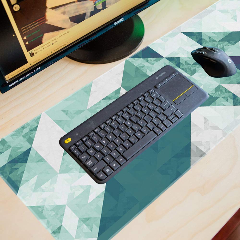 Benvo Mouse Extra Gaming Mouse X Inches X 40 Keyboard Rubber Mouse Washable Comfortable Irregular Green Pad, Large, Pad, 35.7 16.7 (90 Cm), Pad,