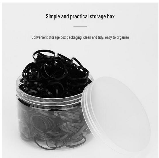 Black Disposable Rubber Hair Ties - Small Bands & Hair Accessories