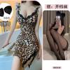 Sexy lingerie sexy leopard print suspender nightgown passion seduction lace bow sex suit summer flirting