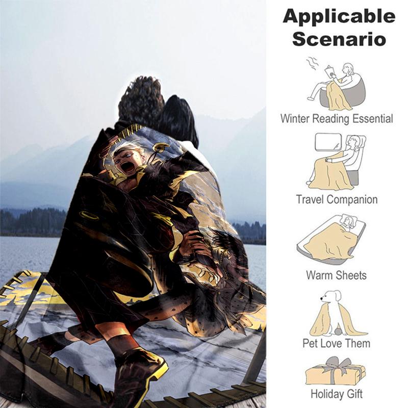 1pc Blanket JoJo's Bizarre Adventure3 Print Design, Lightweight Blanket for Sofa, Bed- Soft &Warm, Gift for All Seasons like Christmas, Halloween