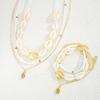 6Pcs/Set Seaside Shell Rice Beads Necklace Bracelets Set for Women Vintage Gold White Color Stacked Jewelry Set Beach Party Gift
