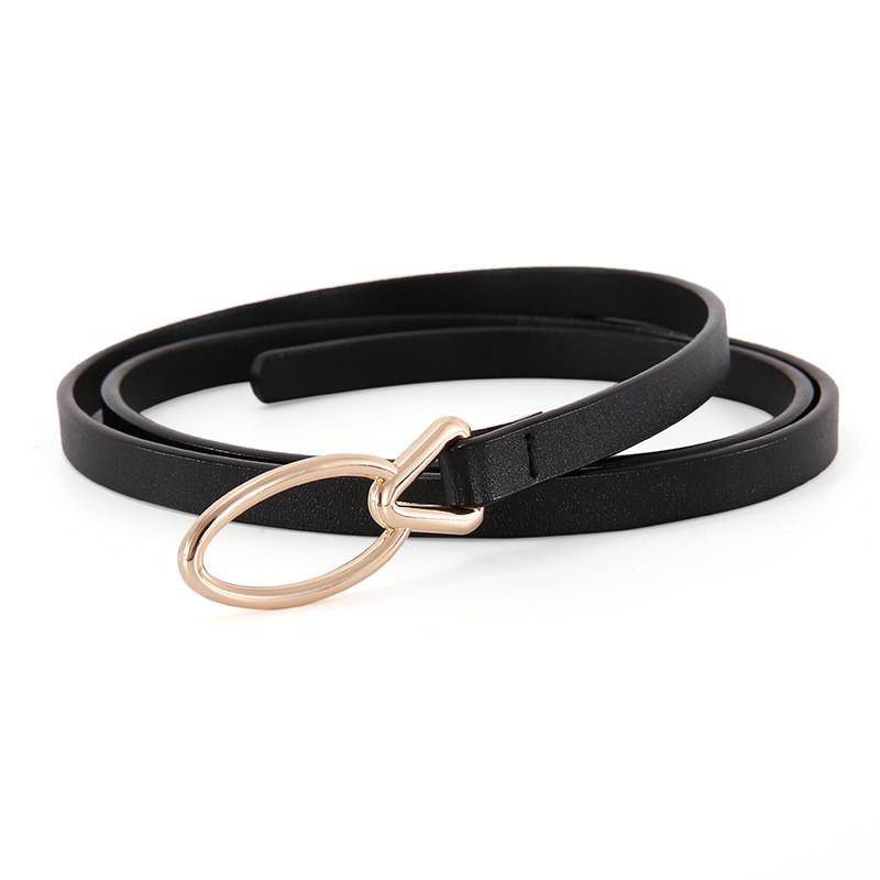 Leather Waist Belt For Dress With Steel Buckle And Vintage Style For Women