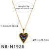 Stainless Steel Abalone Shell Necklace Women Heart Sun Water Drop Pendant Necklace Ins Fade Resistant Elegant Banquet Jewelry