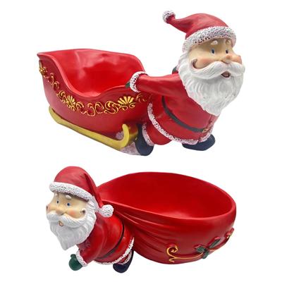 Christmas Sculpture Bowl Resin Santa Organizer Festive Decor Ornament Storage for Living Room Table Home Office Display