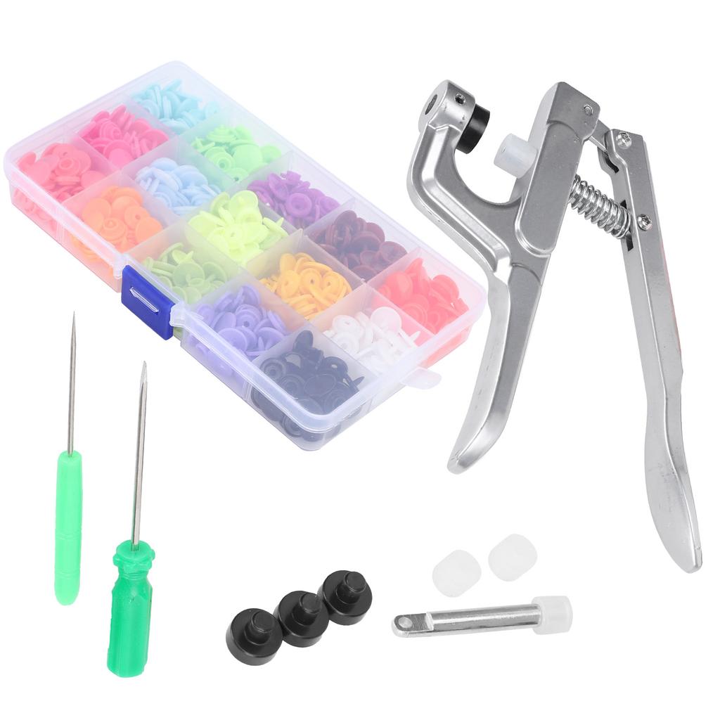 Snap Fasteners Kit Sewing Button Punching Machine Hand Pressing Pliers Tools Set