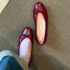 Huge Look! Super Soft Sheepskin Is Not Tired of Single Shoes, Retro Red Round Head Bow, Light Mouth Inner Height-increasing Ballet Shoes