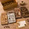 Coffee Bar Accessories 4Pcs Wooden Wall Sign, Farmhouse Rustic Mason Jar Hanging Restaurant Decorative Wood Plaque Decoration, Art for Cafe