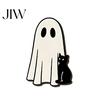 Funny Wall Mounted Hangers Halloween Ghost Cat Wooden Hanging Hook for Keys Hats, Decorative Black Entryway Organizer Hanger, Cute Home Living