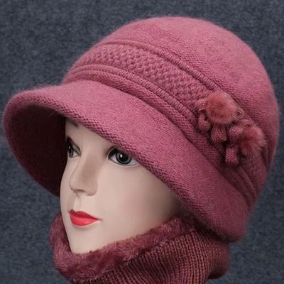 Hat Winter Lady Fleece Warm Knitted Wool Hat Old Hat Fleece Ear Protector