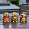 3 Pcs Mini Hedgehog Figurine Cute Small Ceramic Animal Statue for Fairy Garden Bonsai Plant Pots Micro Landscape Decor