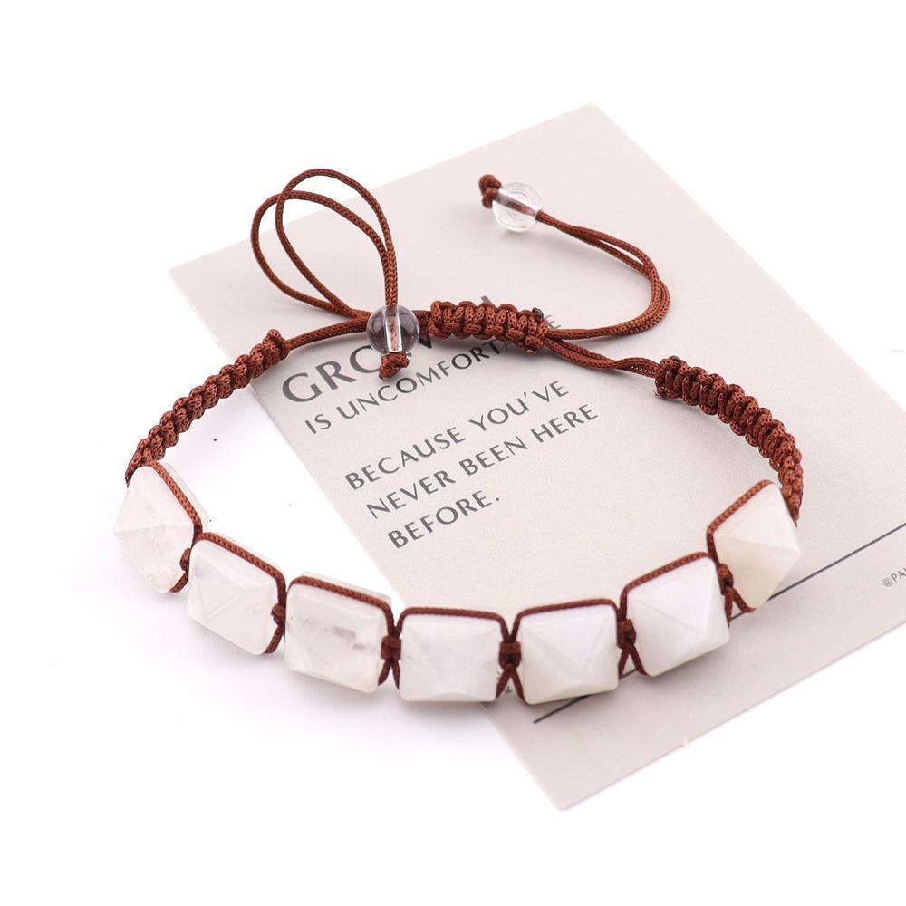 Браслет-пирамида из семицветного натурального камня с бусинами