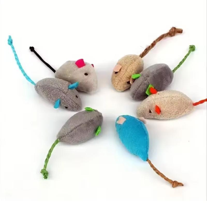 Hot 12PCS Interactive Plush Rat And Cat Toys With Durable Linen Perfect For Pet Safe For Indoor Play Pet Toys