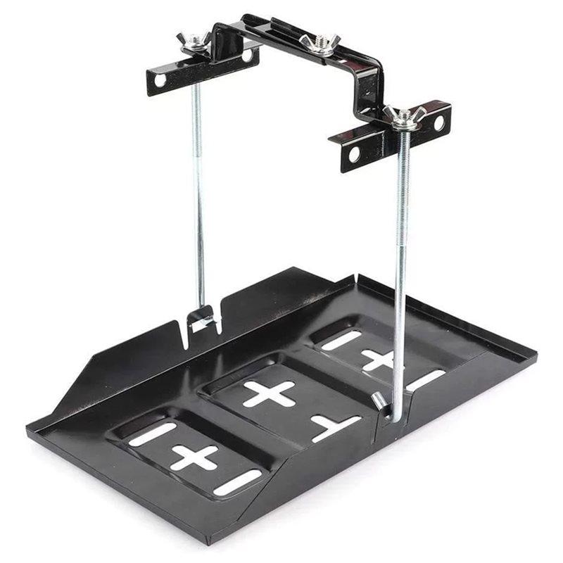 Corrosion-Resistant Steel Battery Holder Universal Battery Hold Down Tray Adjustable Bracket Clamp Battery Storage Tray