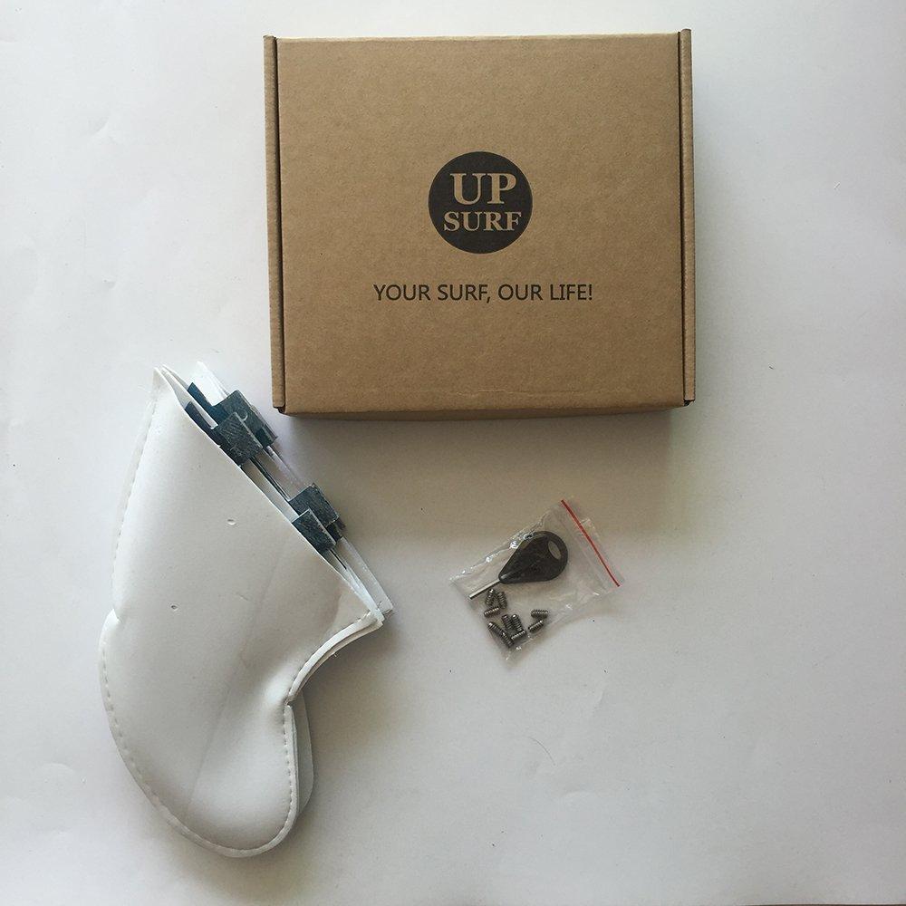 UPSURF Surfboard Fins, 5-Fin Set, Double Tabs Compatible, K2.1 Size, Carbon Fiber (Blue)