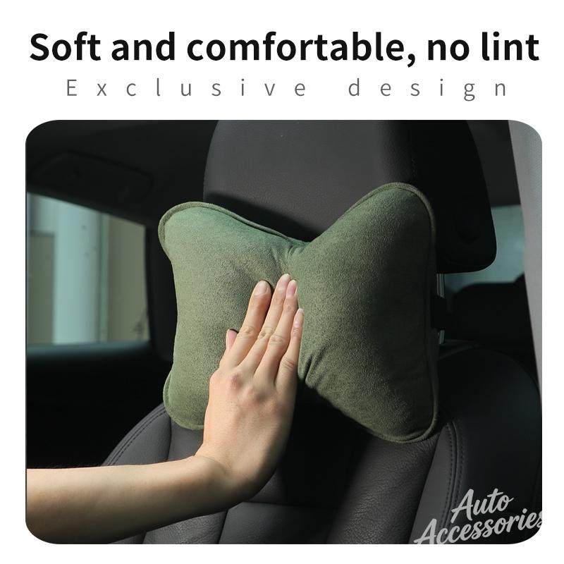 Suede Car Seat Neck Pillow Headrest Head Rest Relax Protection For Porsche Cayenne Cayman Panamera Macan Taycan Boxster stickers FU3